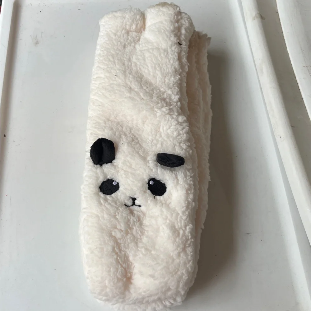 Panda Gripper Sherpa Socks